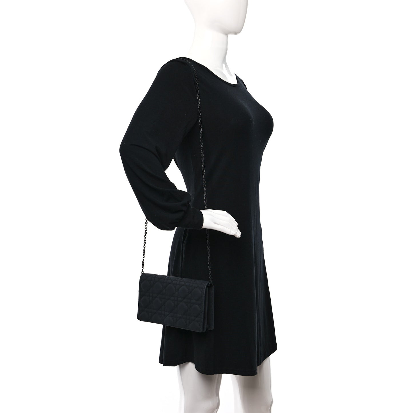 Ultra Matte Calfskin Cannage Lady Dior Clutch Black