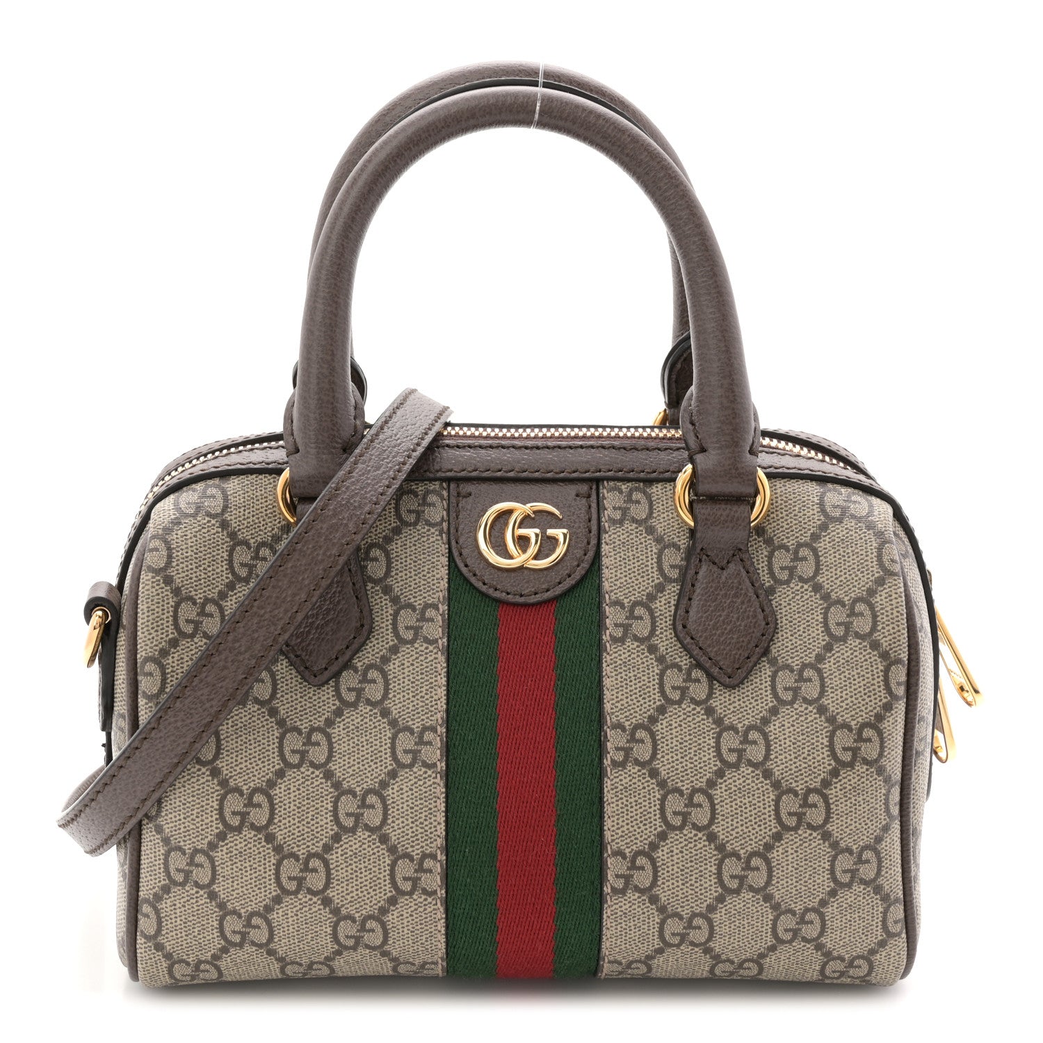 Gucci GG Supreme Monogram Textured Dollar Calfskin Web Mini