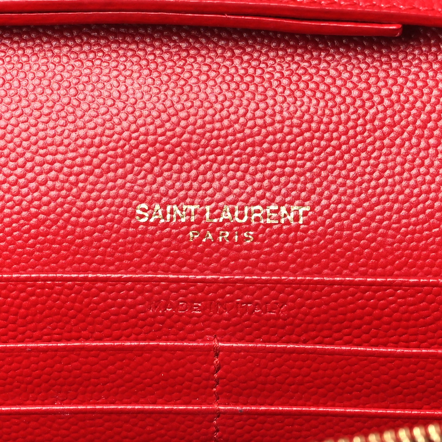Grain De Poudre Matelasse Chevron Monogram Chain Wallet New Red