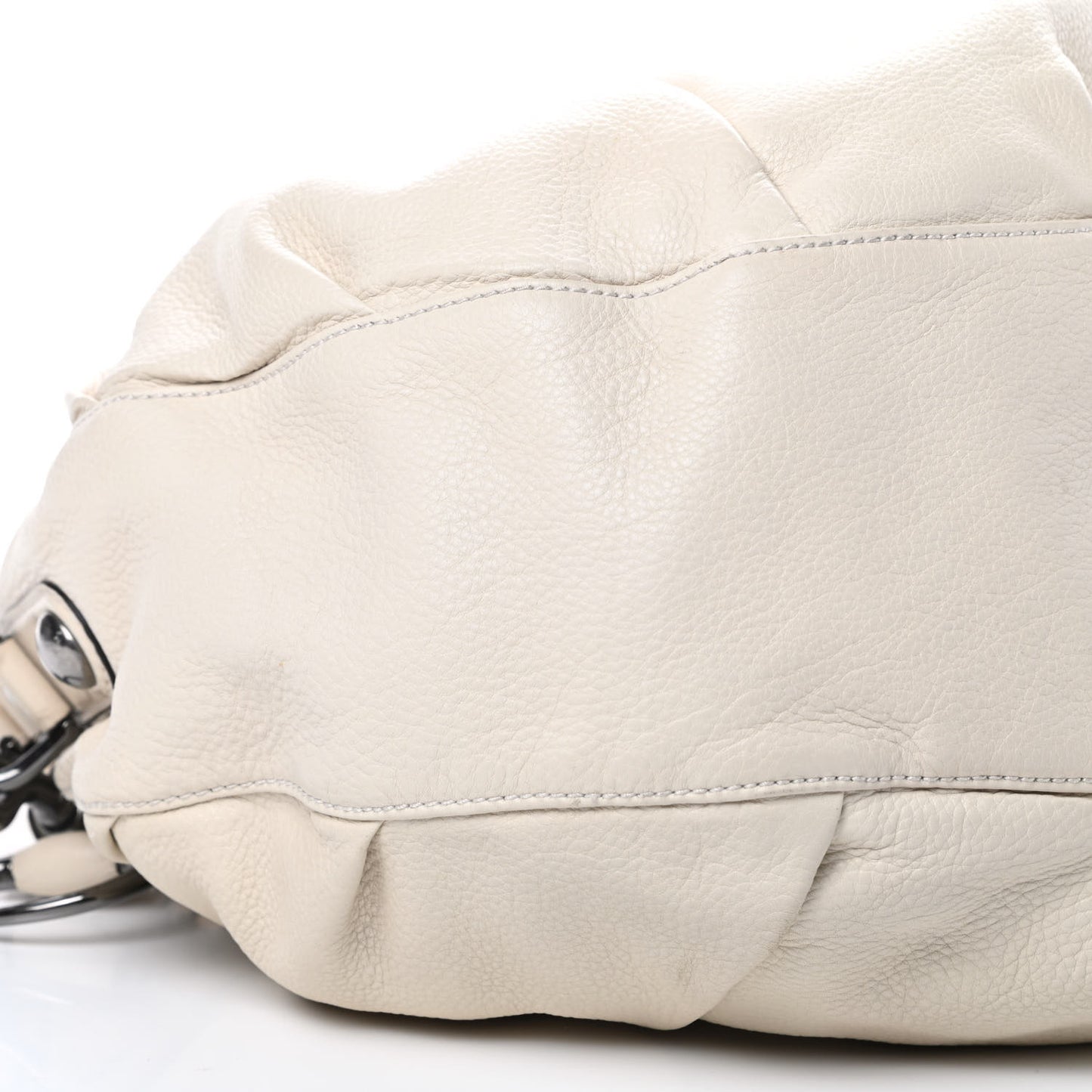 Pebbled Calfskin Medium Icon Bit Shoulder Bag Ivory