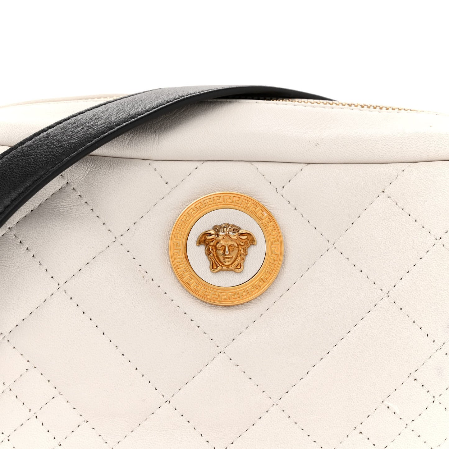 Nappa Quilted Medusa Tribute Camera Bag White