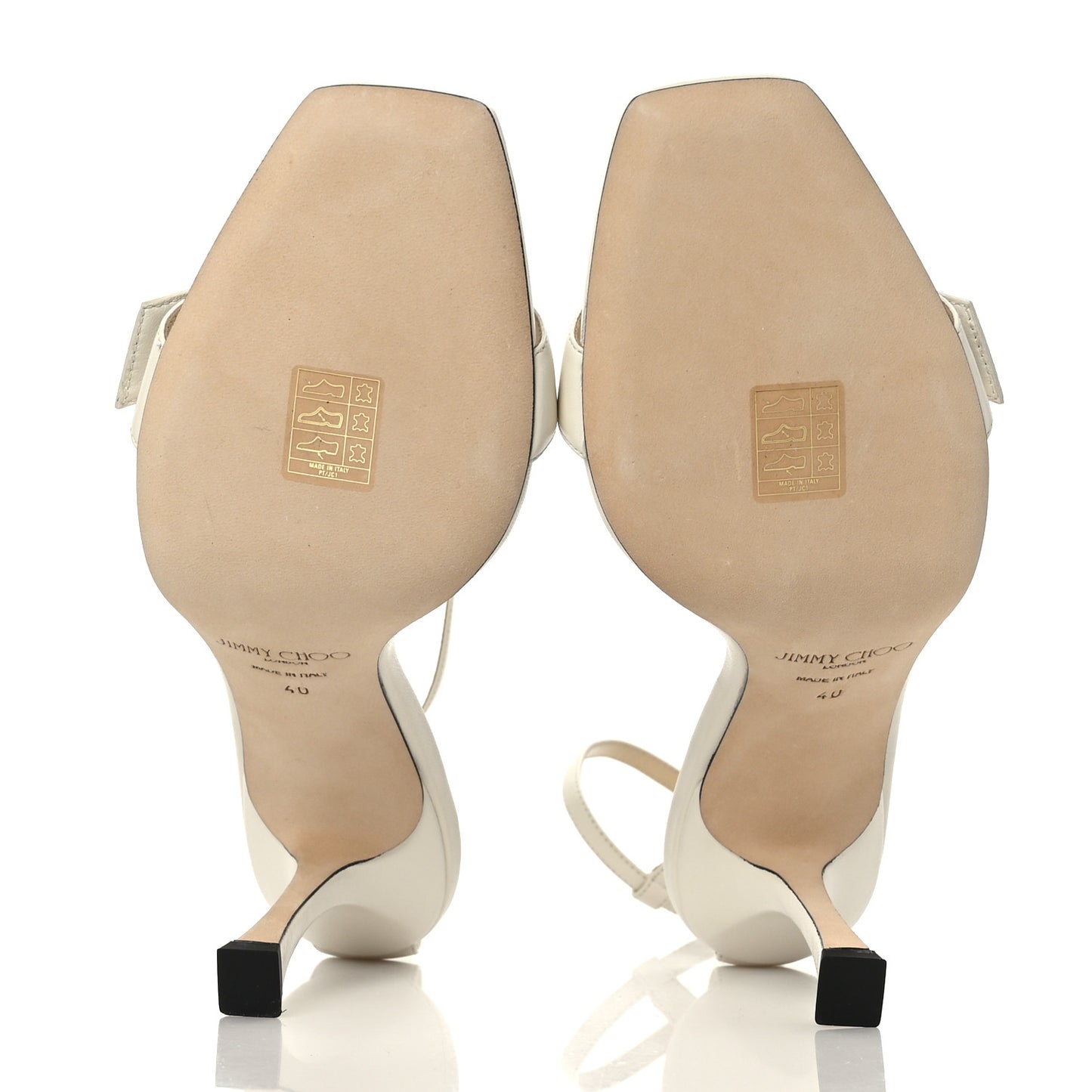 Calfskin Crystal Buckle Marsai 90 Sandals 40 White
