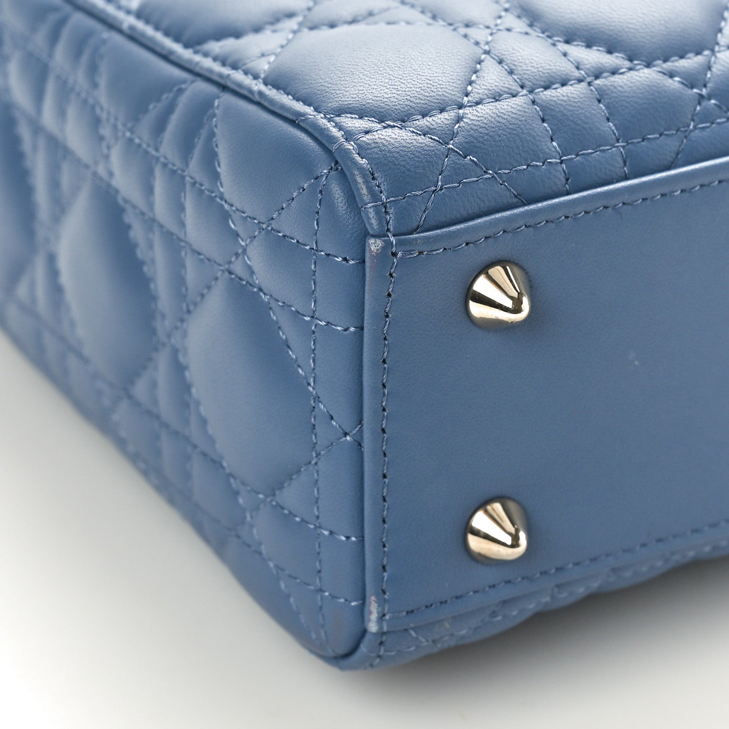 Christian Dior Lambskin Cannage Small My ABCDior Lady Dior Denim Blue 9 of 10