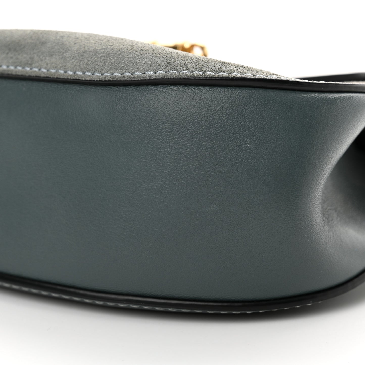 Suede Smooth Calfskin Mini Drew Shoulder Bag Cloudy Blue