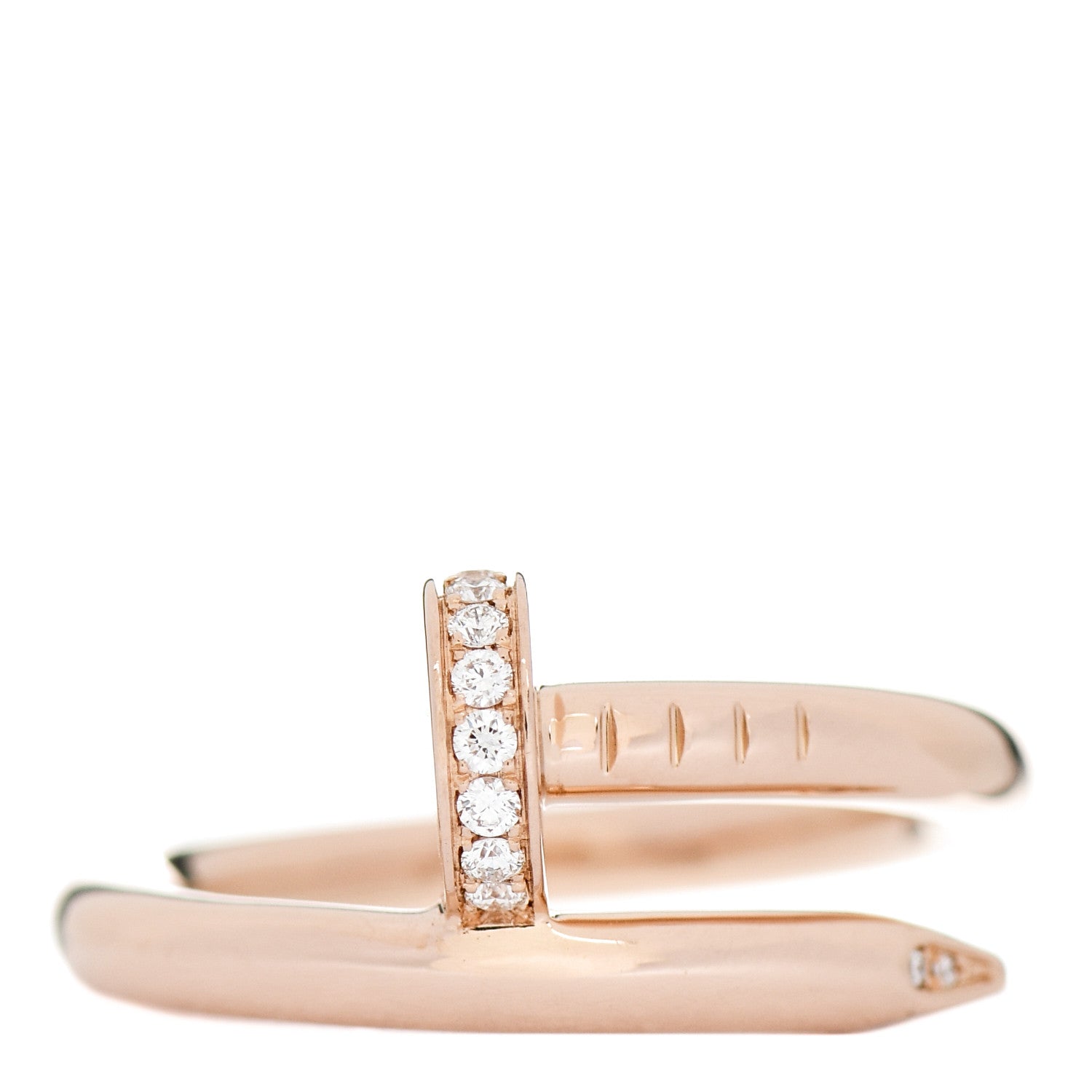 Cartier 18K Pink Gold Diamond Juste Un Clou Ring 52 6 1 of 5