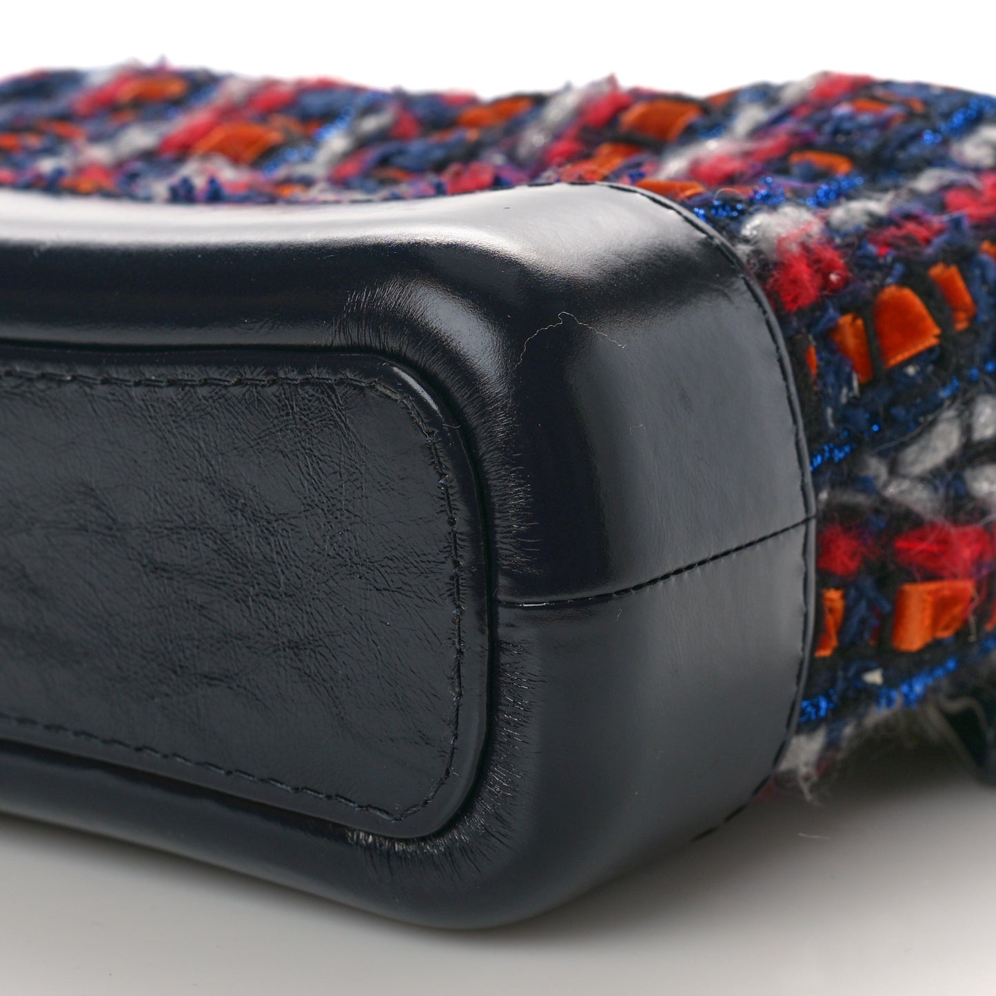 Tweed Calfskin Small Gabrielle Hobo Navy