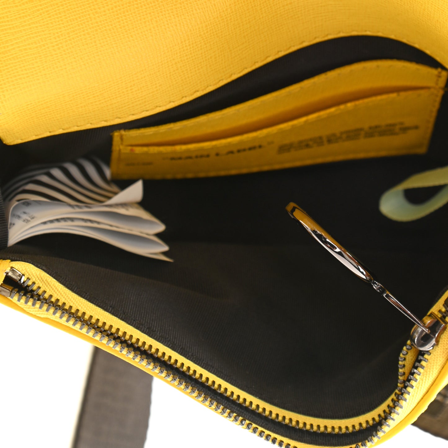 Calfskin Mini Binder Clip Bag Yellow