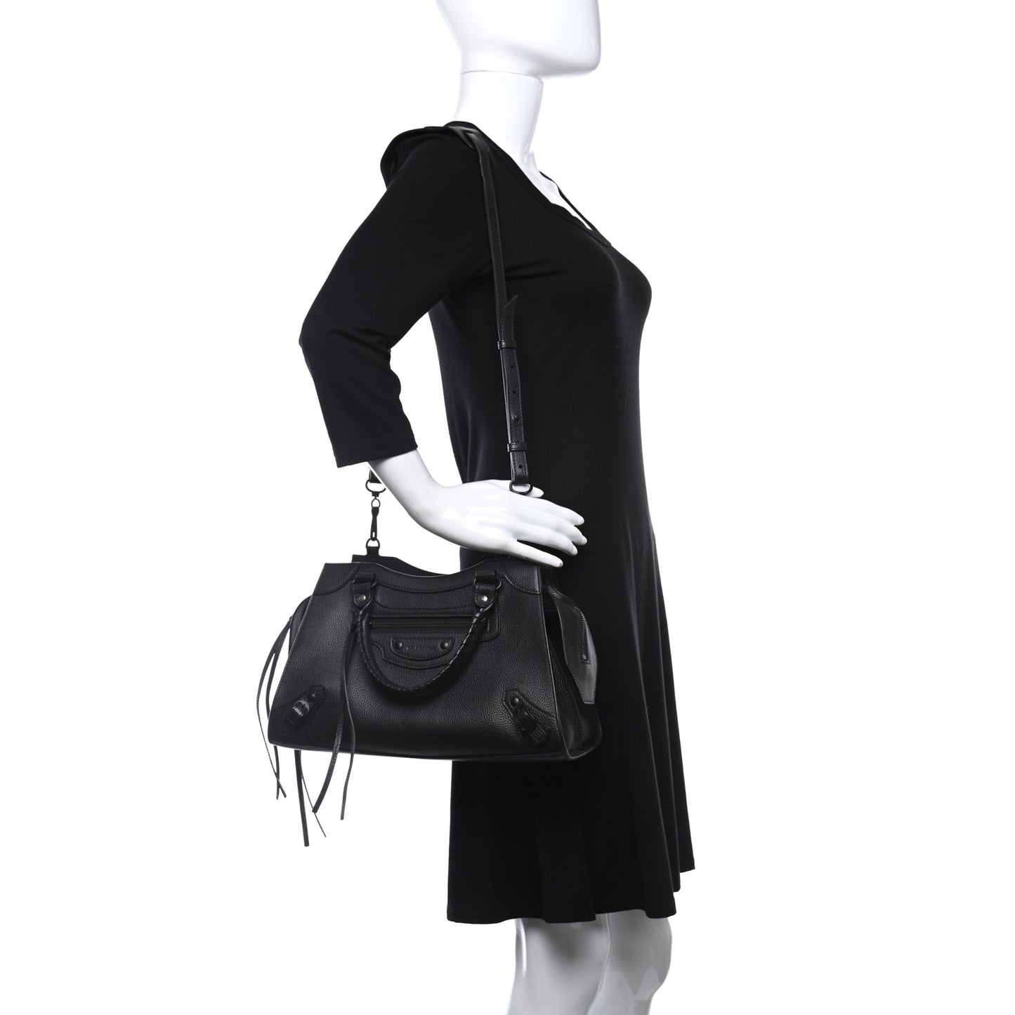 Grained Calfskin Neo Classic Black Hardware S City Black