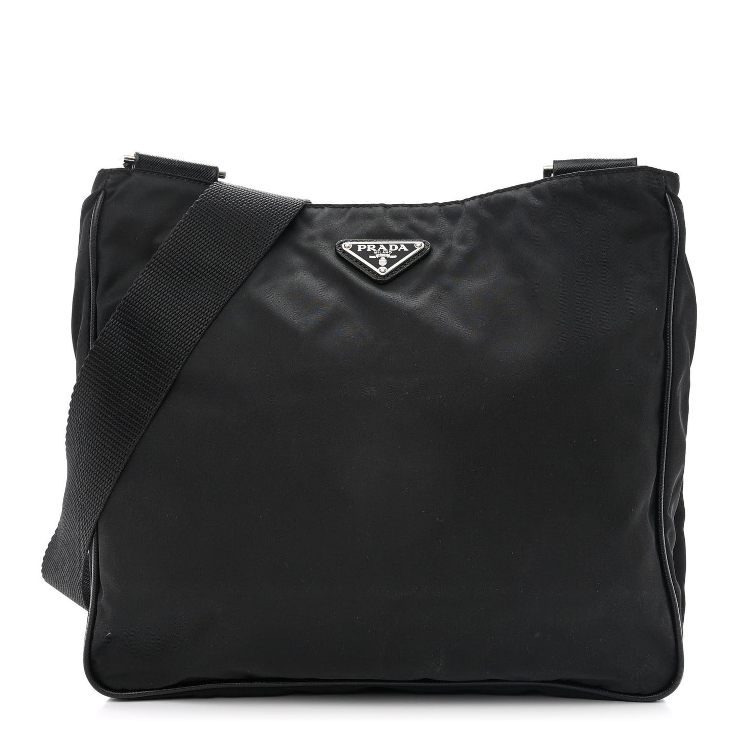 Nylon Vela Flat Messenger Bag Black