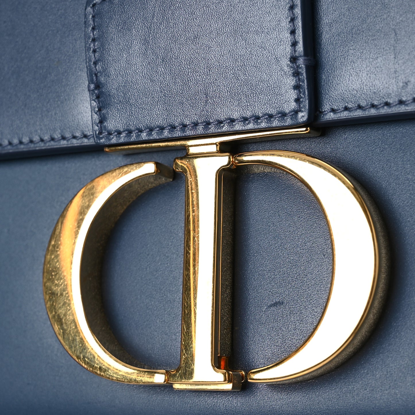 Smooth Calfskin 30 Montaigne Flap Bag Blue