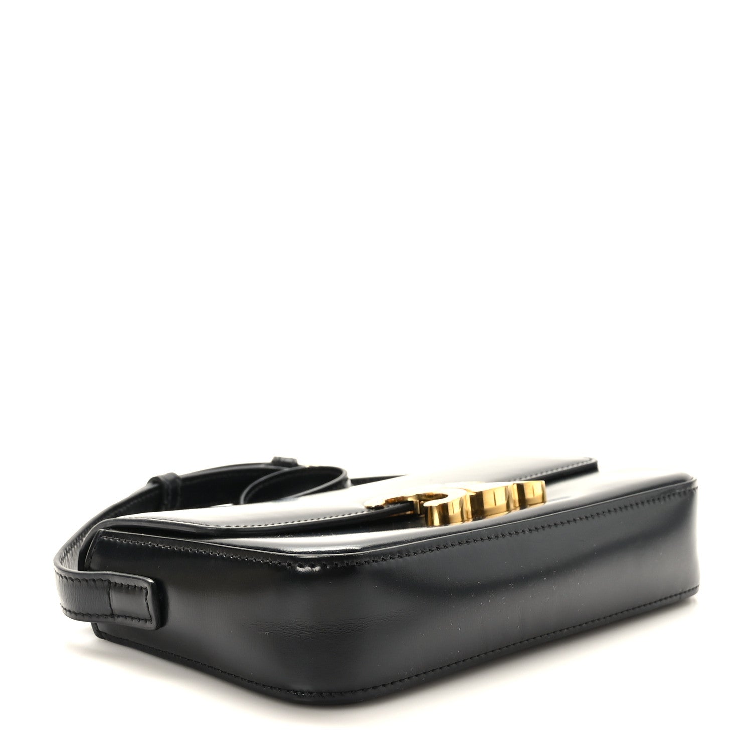 Celine Shiny Calfskin Triomphe Shoulder Bag Black 4 of 9