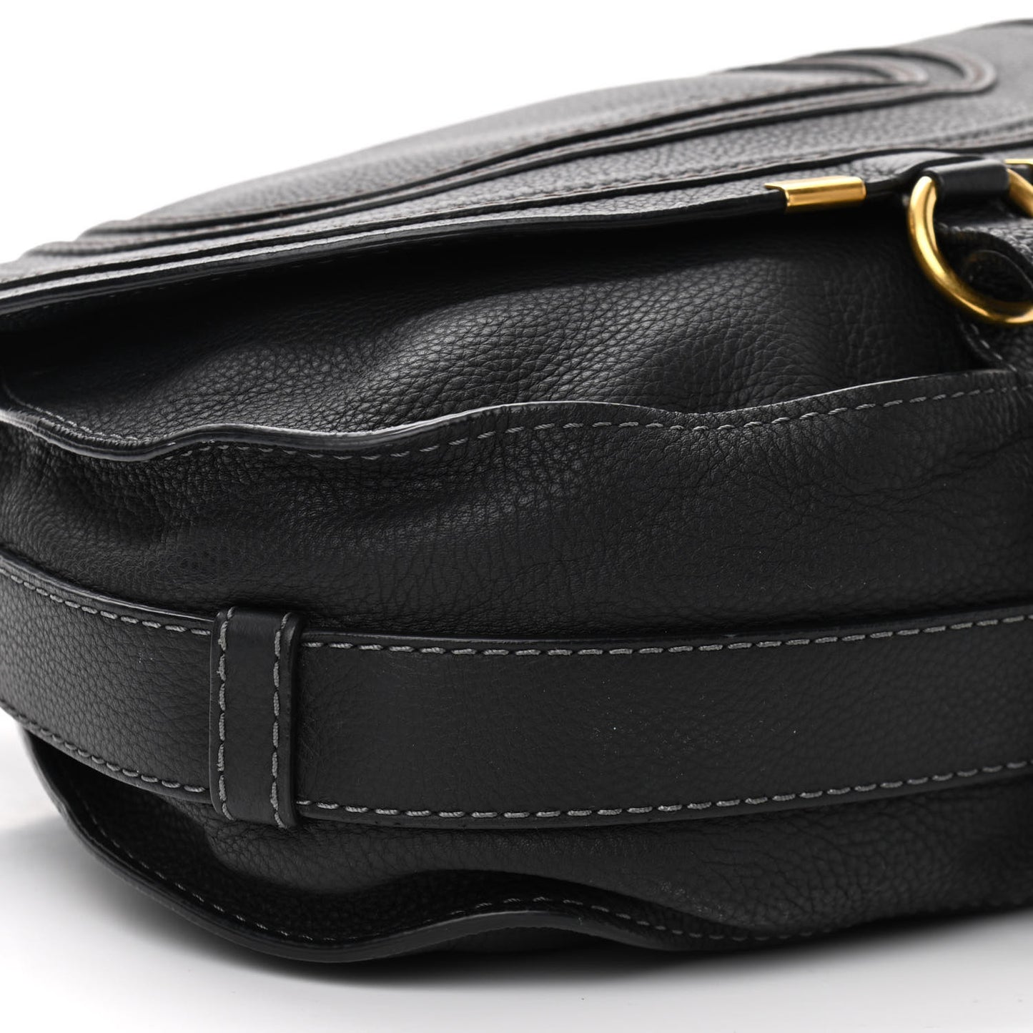 Calfskin Medium Marcie Round Crossbody Bag Black