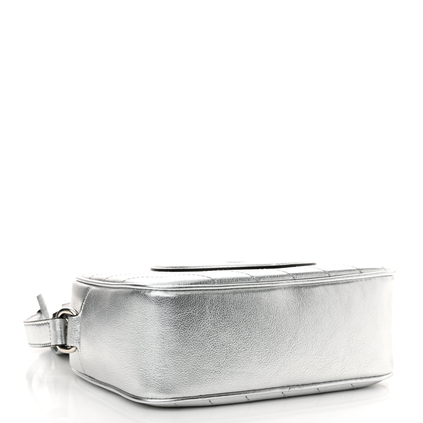 Metallic Sakai Be Green Calfskin Diagonal Stitched Small Blondie Shoulder Bag Silver
