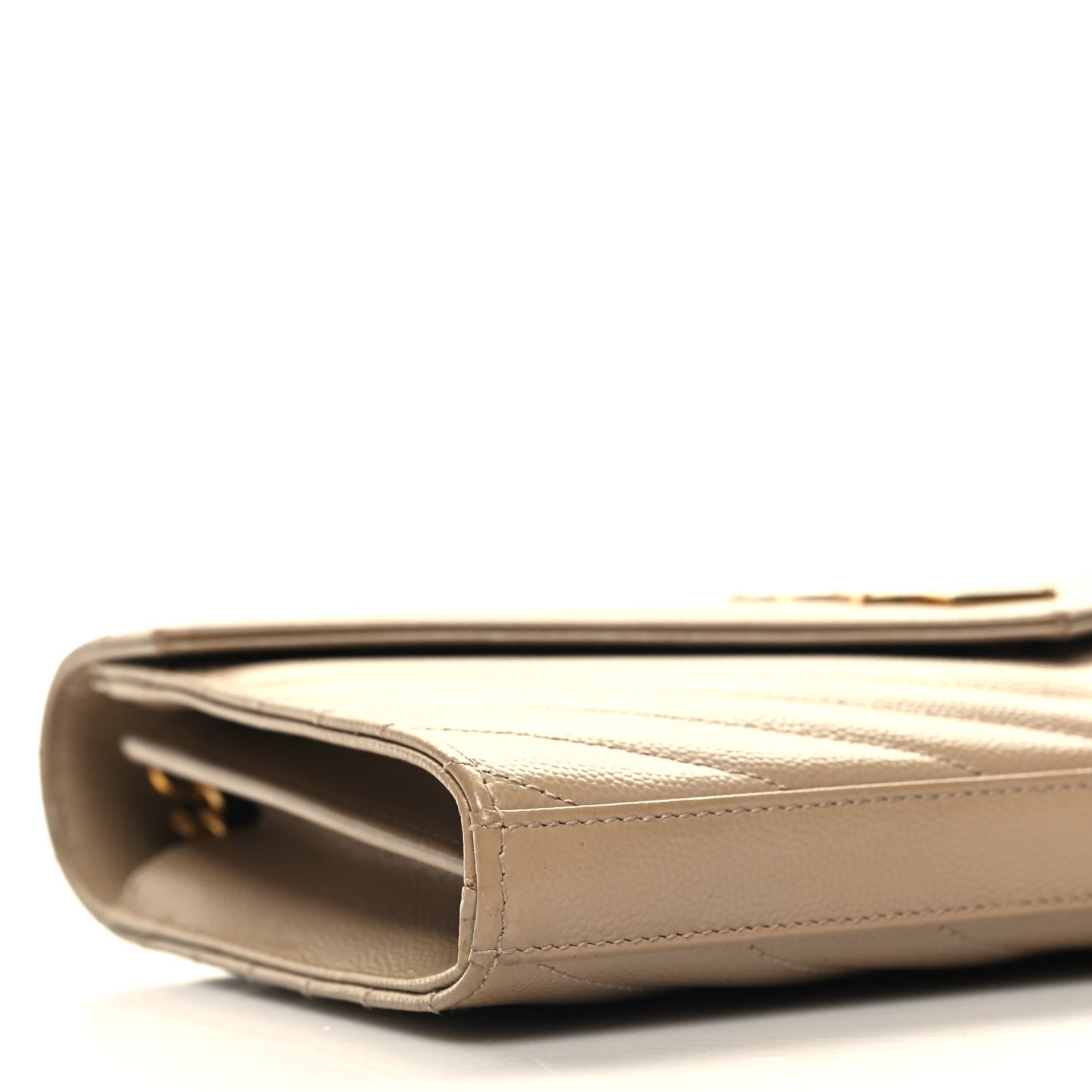 Grain De Poudre Matelasse Chevron Monogram Chain Wallet Nude Powder