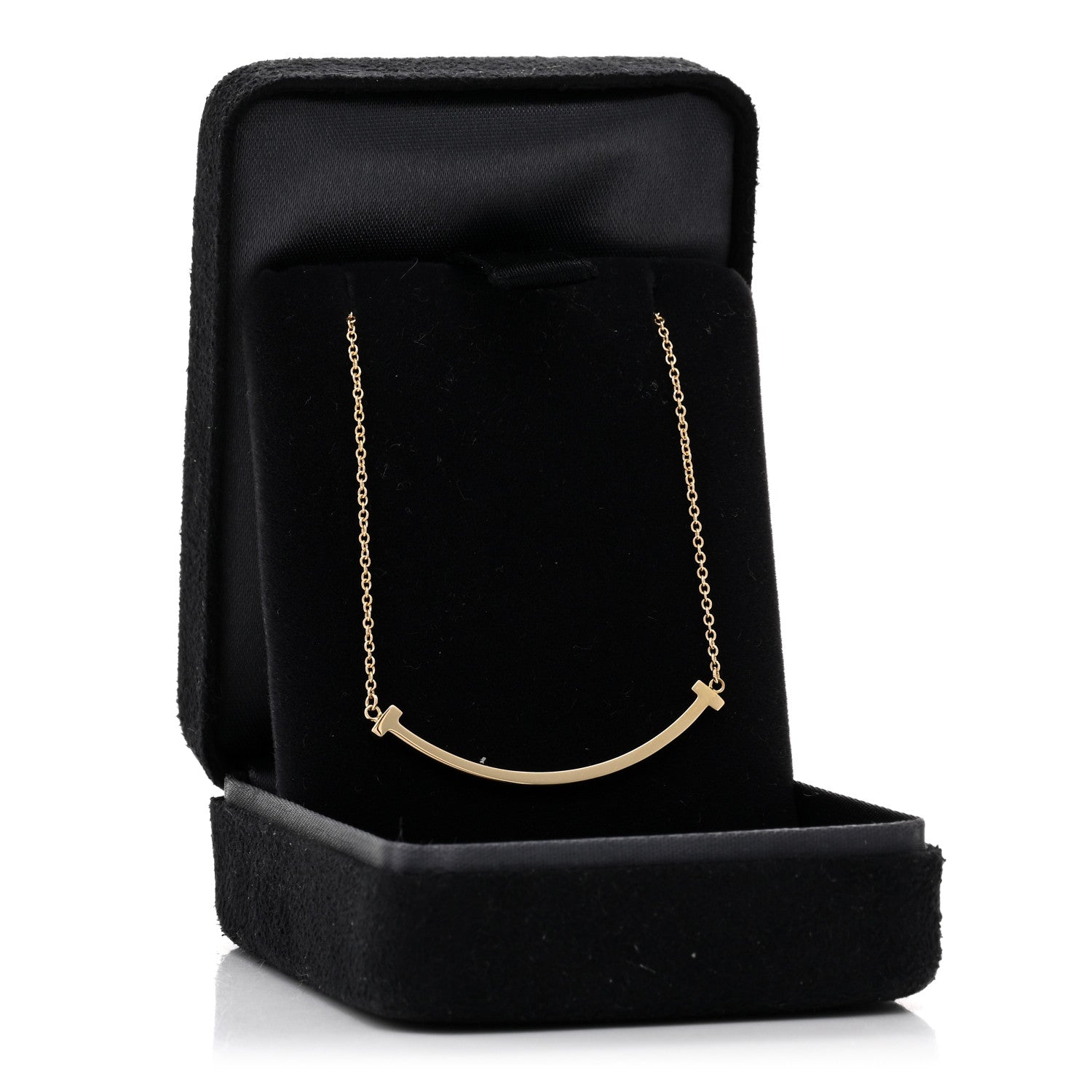 Tiffany 18K Yellow Gold Small T Smile Pendant Necklace 5 of 5