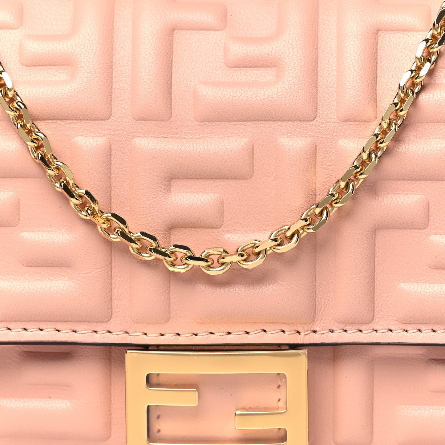 Nappa Matisse FF Embossed Continental Wallet On Chain Light Pink