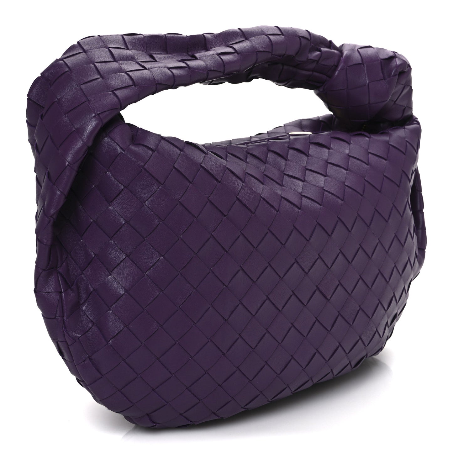 Nappa Intrecciato Teen Jodie Hobo Eggplant