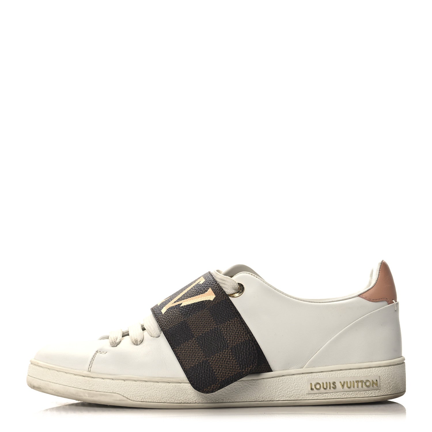 LOUISVUITTON ダミエ Louis Vuitton Damier Ebene Front Row Sneaker 37.5 White 1694951