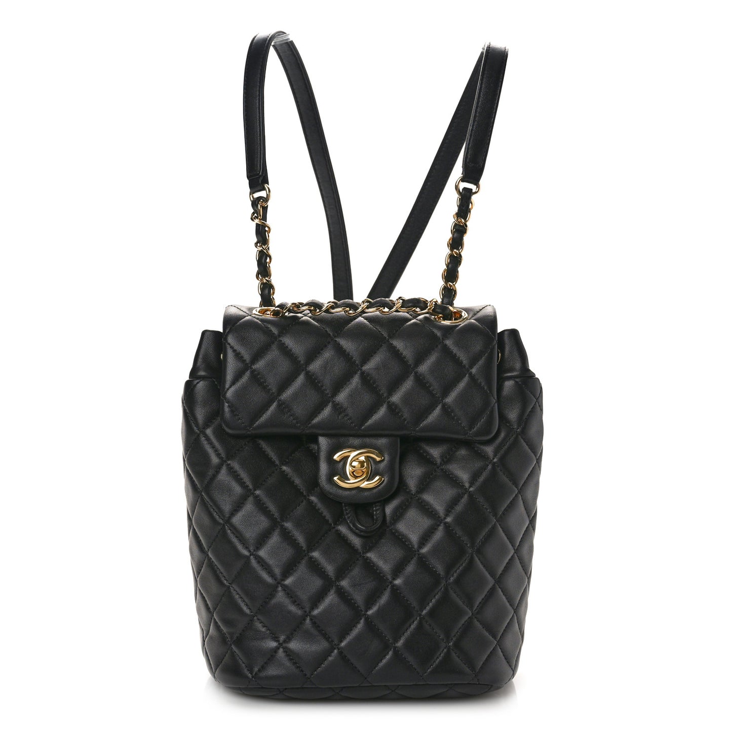 Lambskin Quilted Mini Urban Spirit Backpack Black
