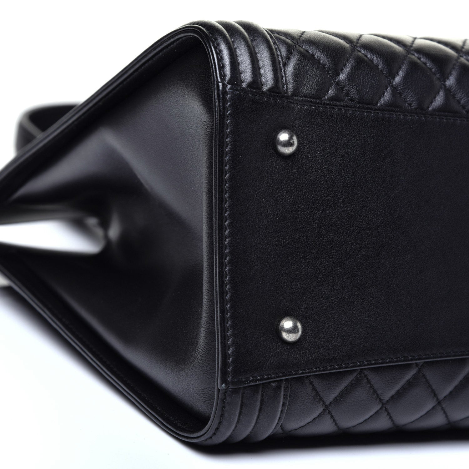 Chanel Calfskin Quilted Boy Shopping Tote Black 6 of 10