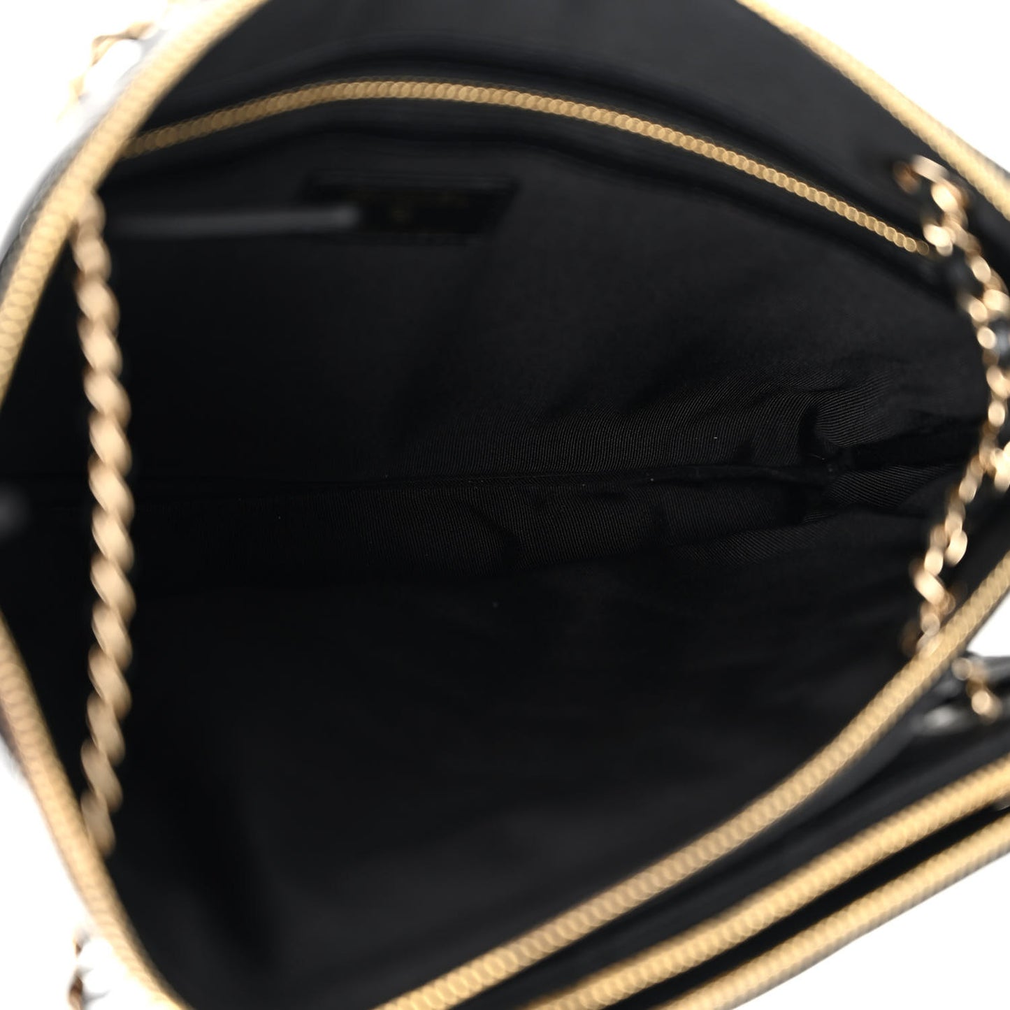 Shiny Lambskin Quilted Medium Double Case With Strap Black