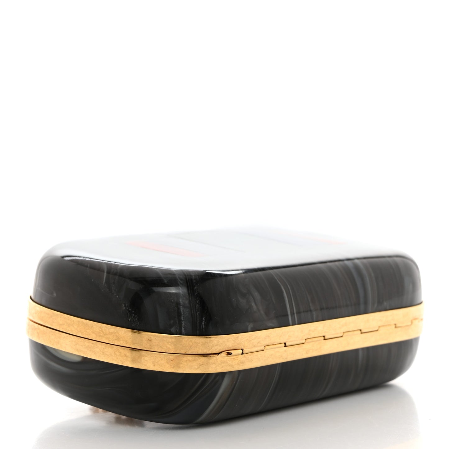 PVC Marble Skull Box Clutch Black Multicolor