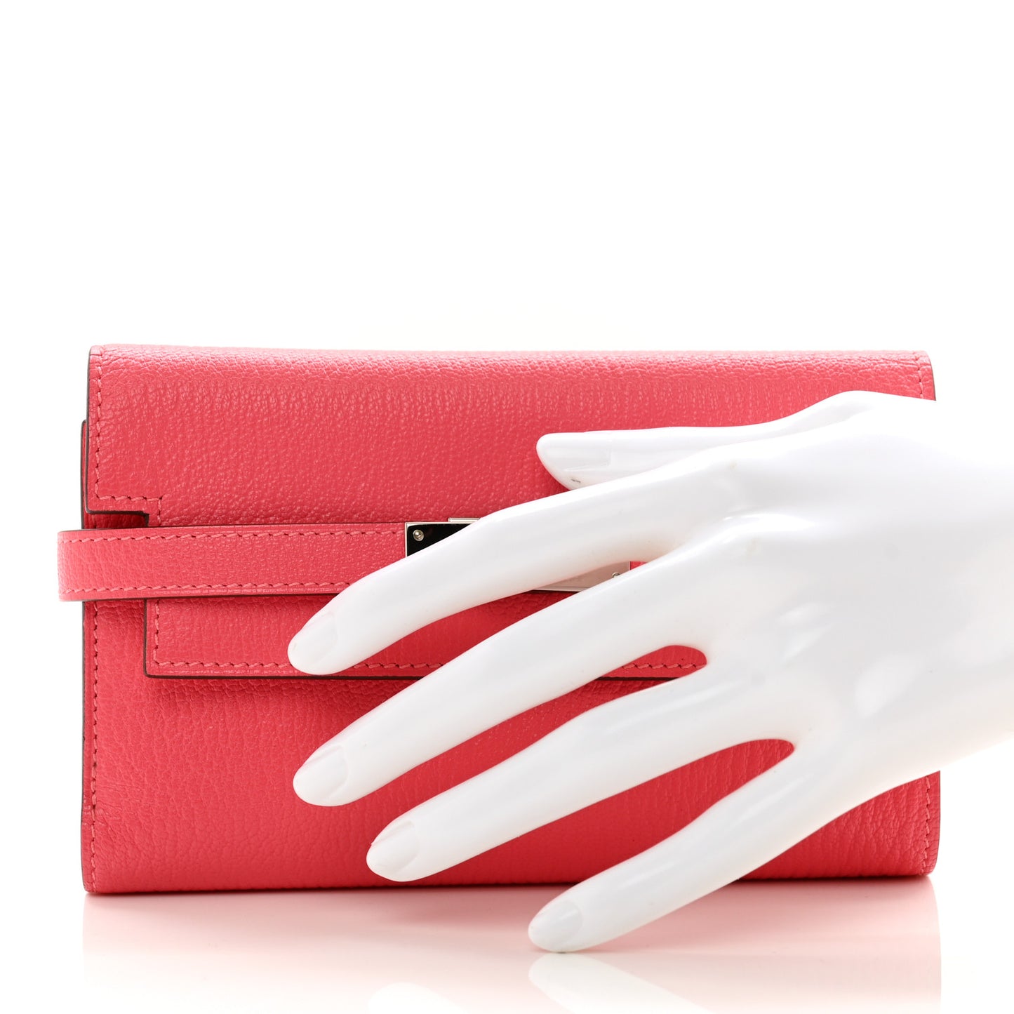 Chevre Mysore Kelly Medium Wallet Rose Lipstick