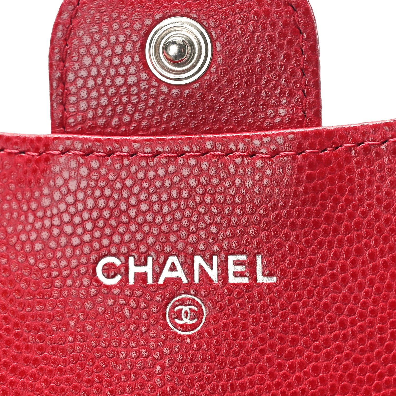 Chanel Caviar Quilted Flap Card Holder Wallet Dark Pink 6 of 9