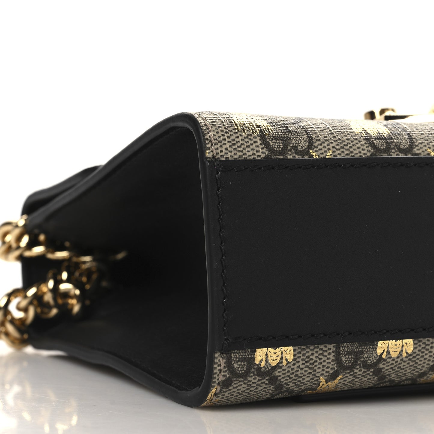 GG Supreme Monogram Bees Small Padlock Shoulder Bag Black