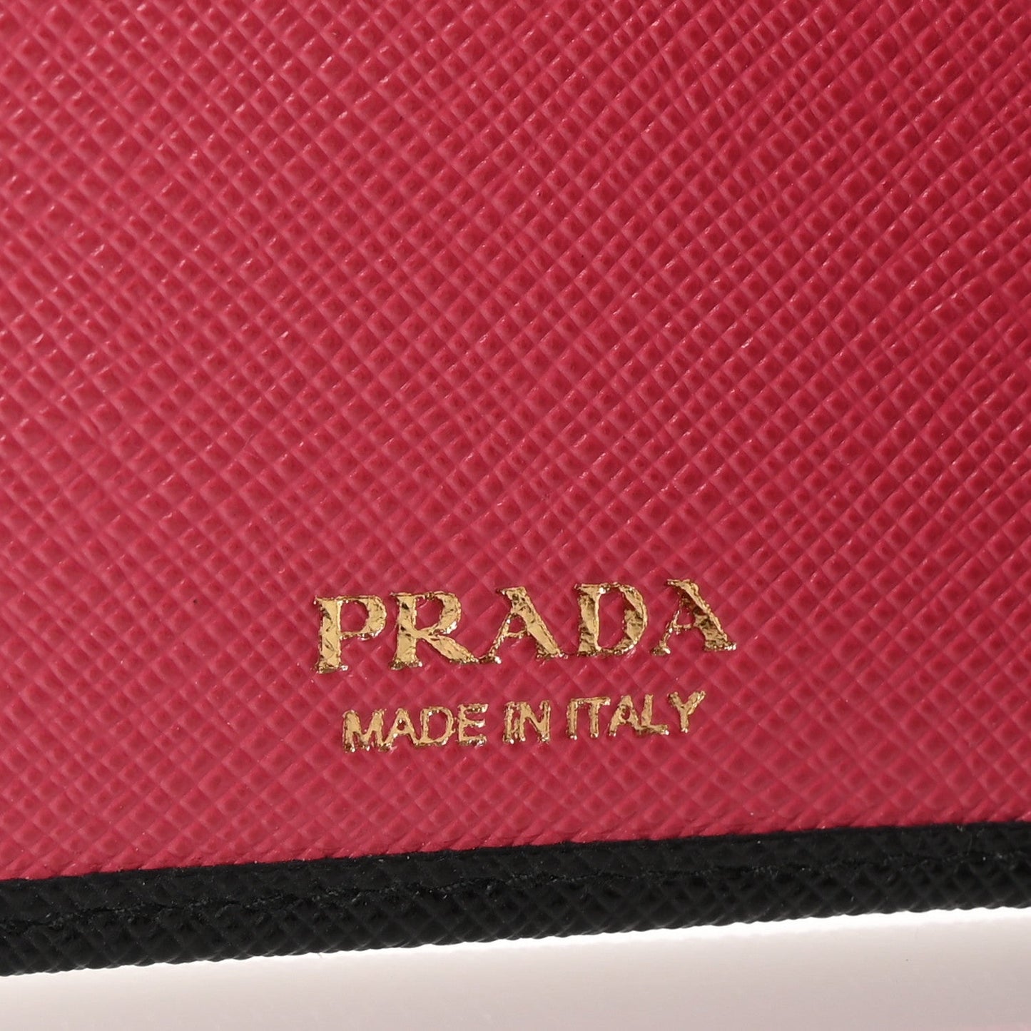 Saffiano Metal Tri-Fold Wallet Black Hibiscus