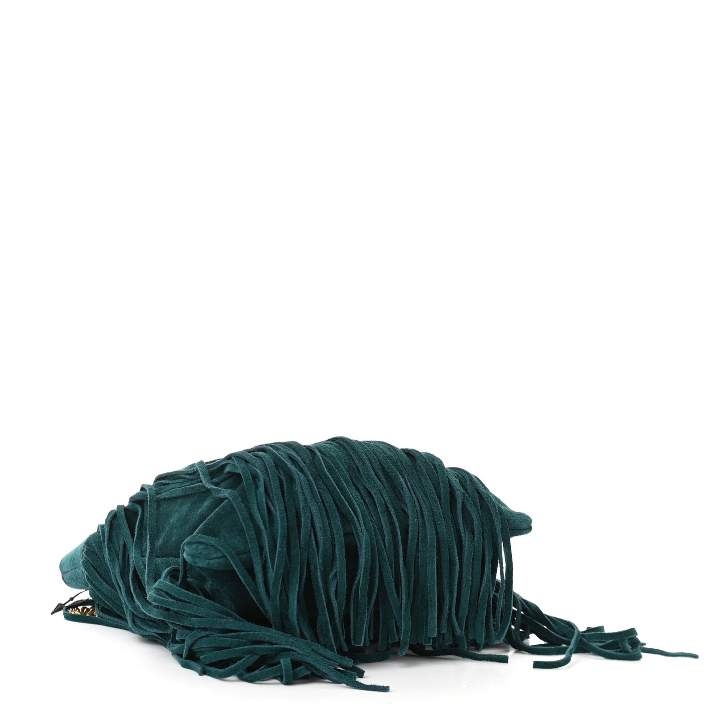 Suede Calfskin Small Grace Fringed Hobo Bag Rope Sea Turquoise