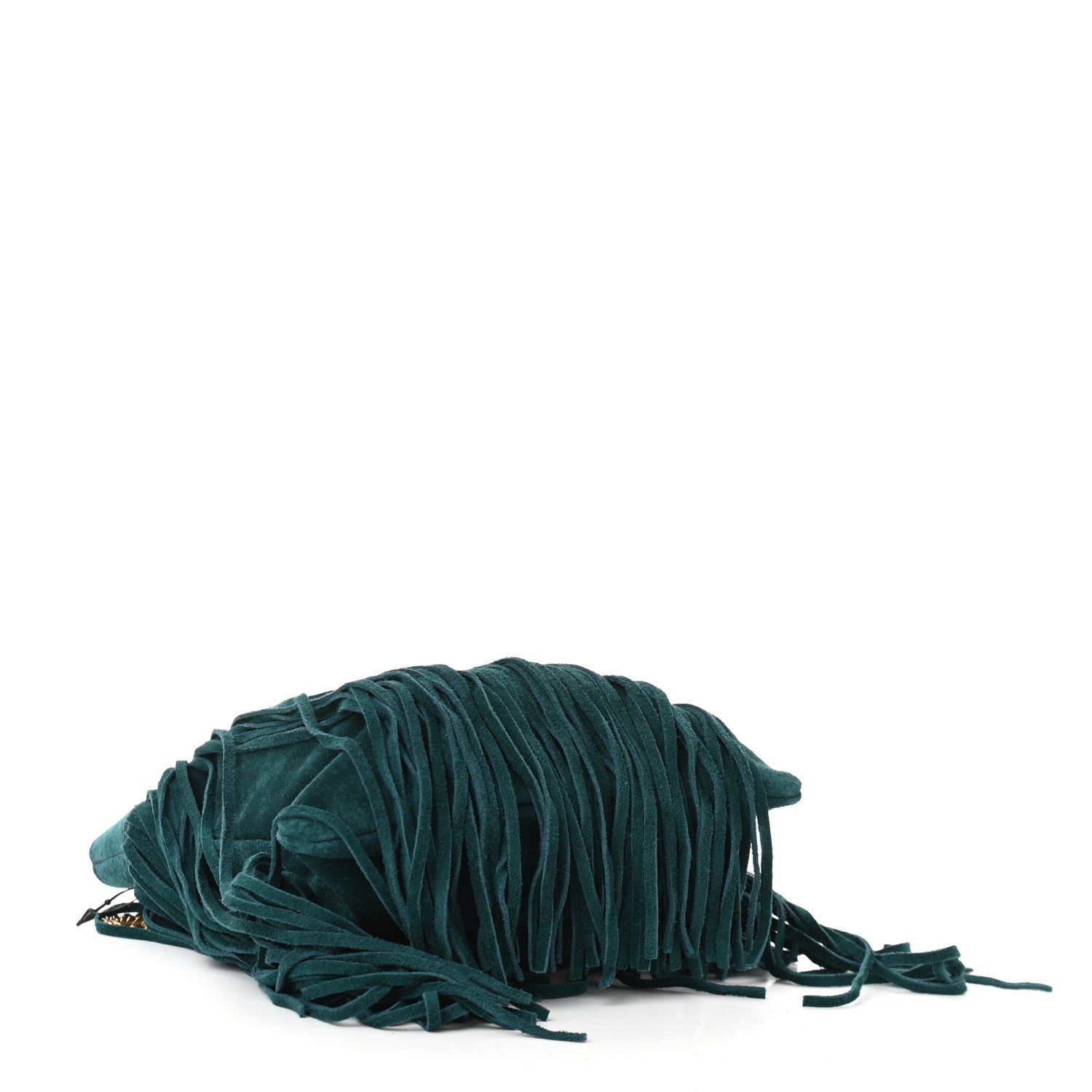 Saint Laurent Suede Calfskin Small Grace Fringed Hobo Bag Rope Sea Turquoise 4 of 9