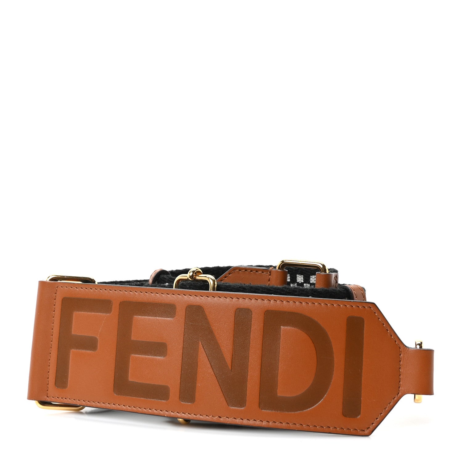 Fendi ロゴプリント スキニーレギンス Fendi Ribbon Vitello King Logo Embossed Gingham Woven Adjustable