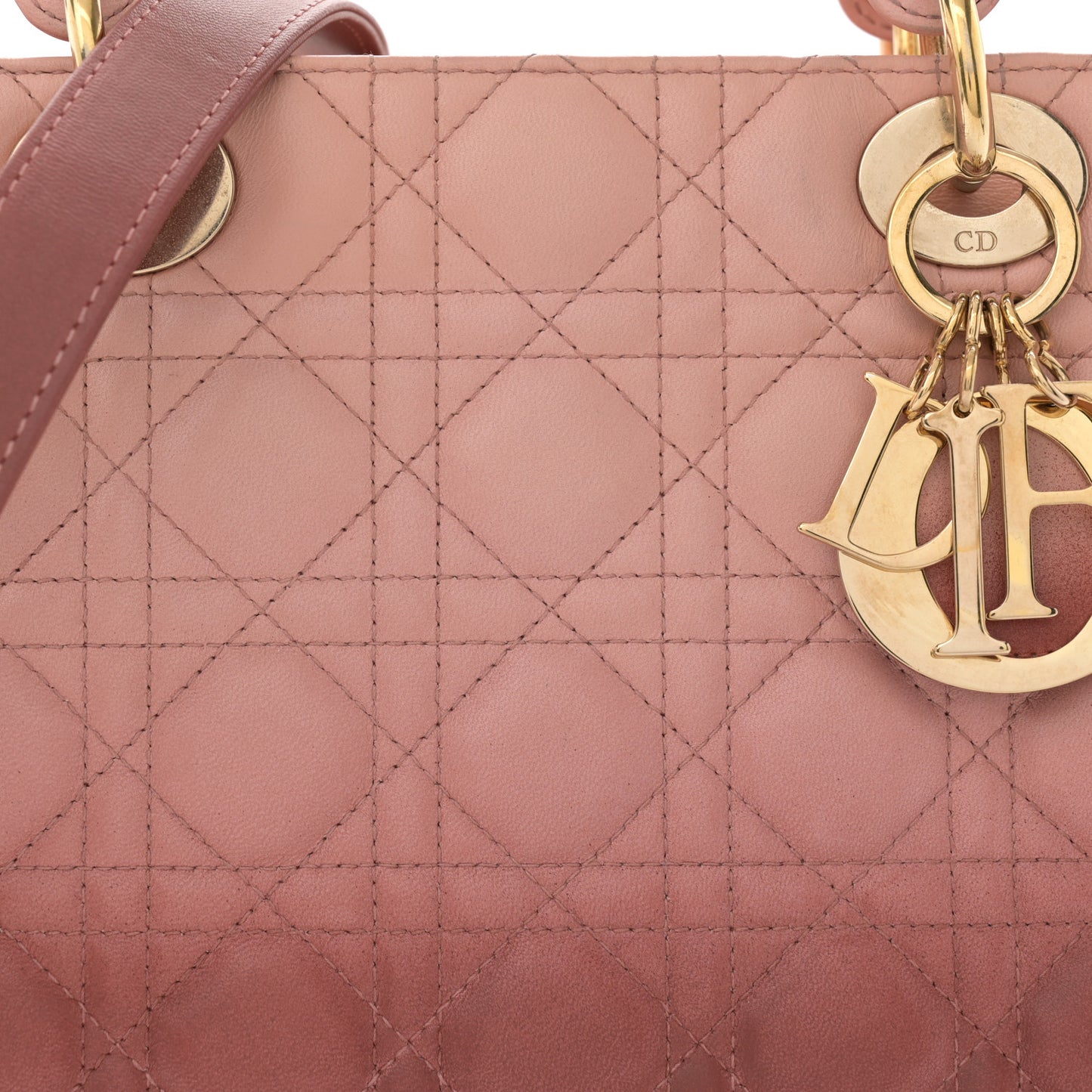 Lambskin Cannage Gradient Medium Lady Dior Pink