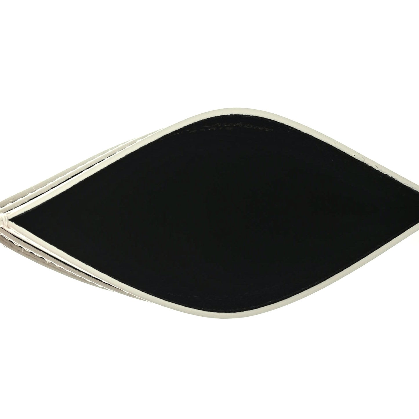 Calfskin Star Print Card Case White