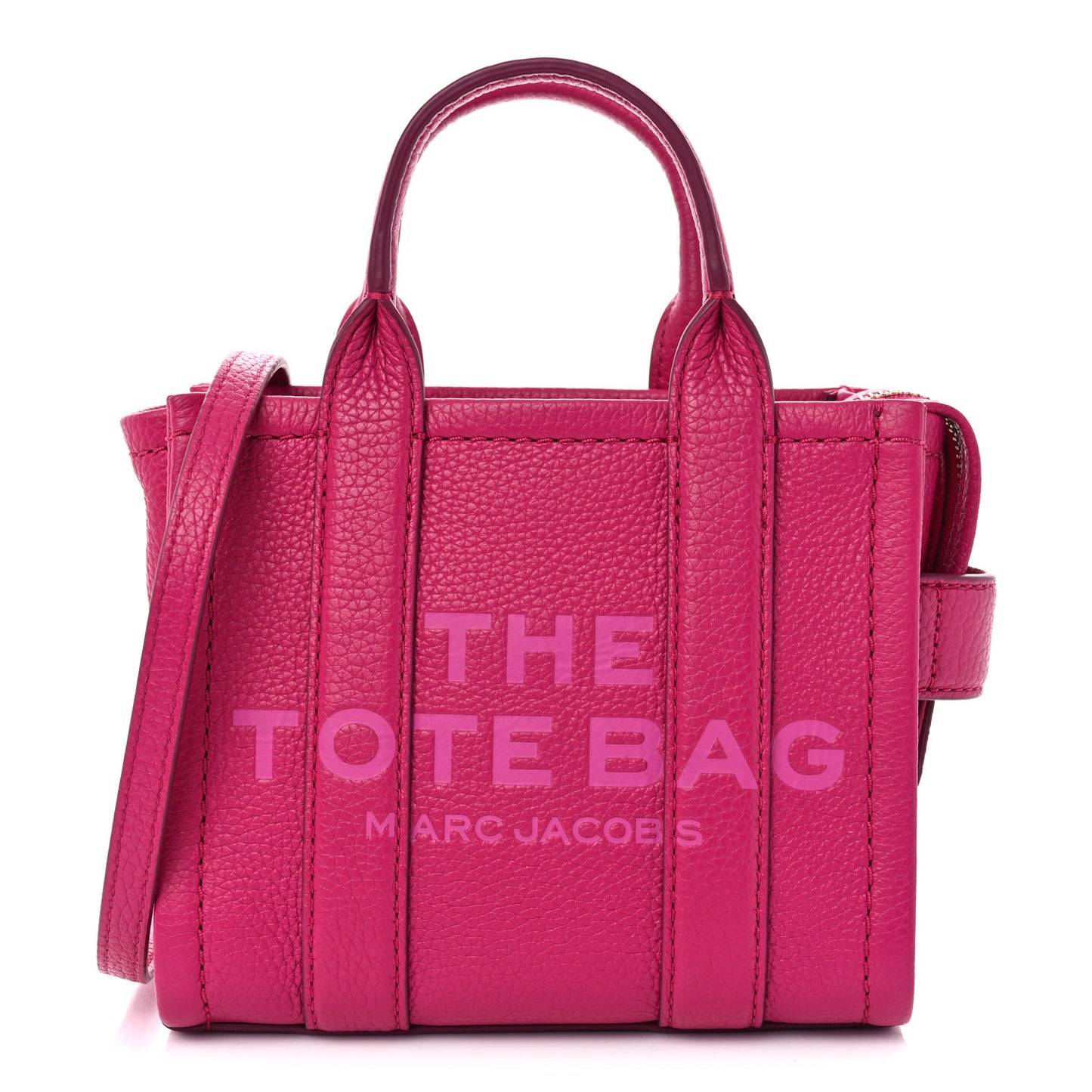 Grained Calfskin Mini The Tote Bag Lipstick Pink