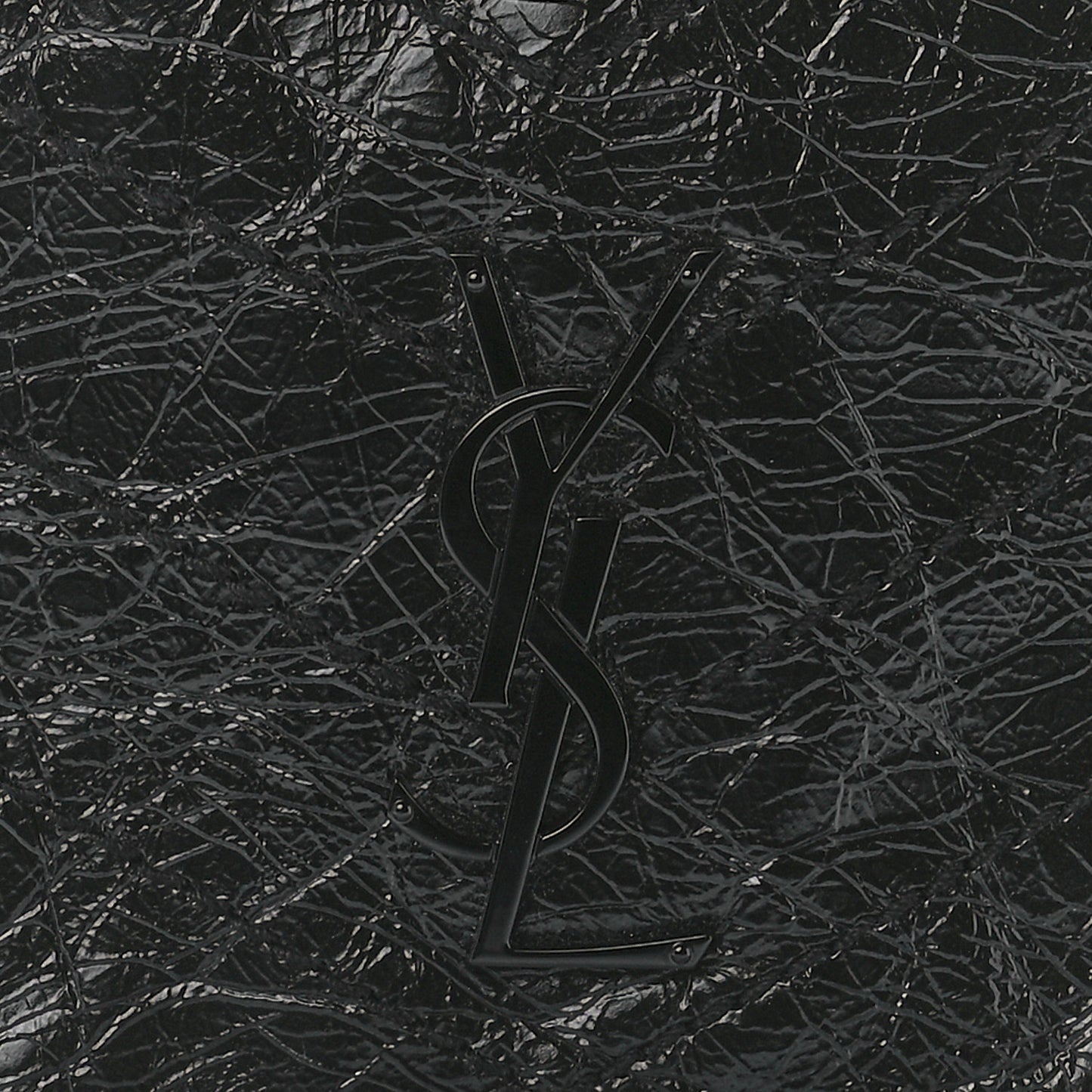Crinkled Calfskin Matelasse Monogram Niki Chain Wallet Black