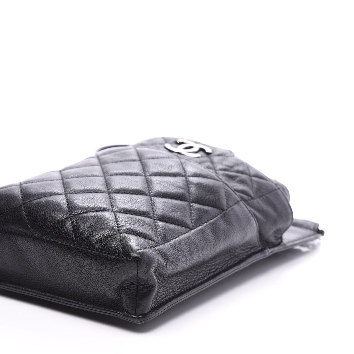 Calfskin Quilted CC Waiter Clutch Clutch With Chain Black