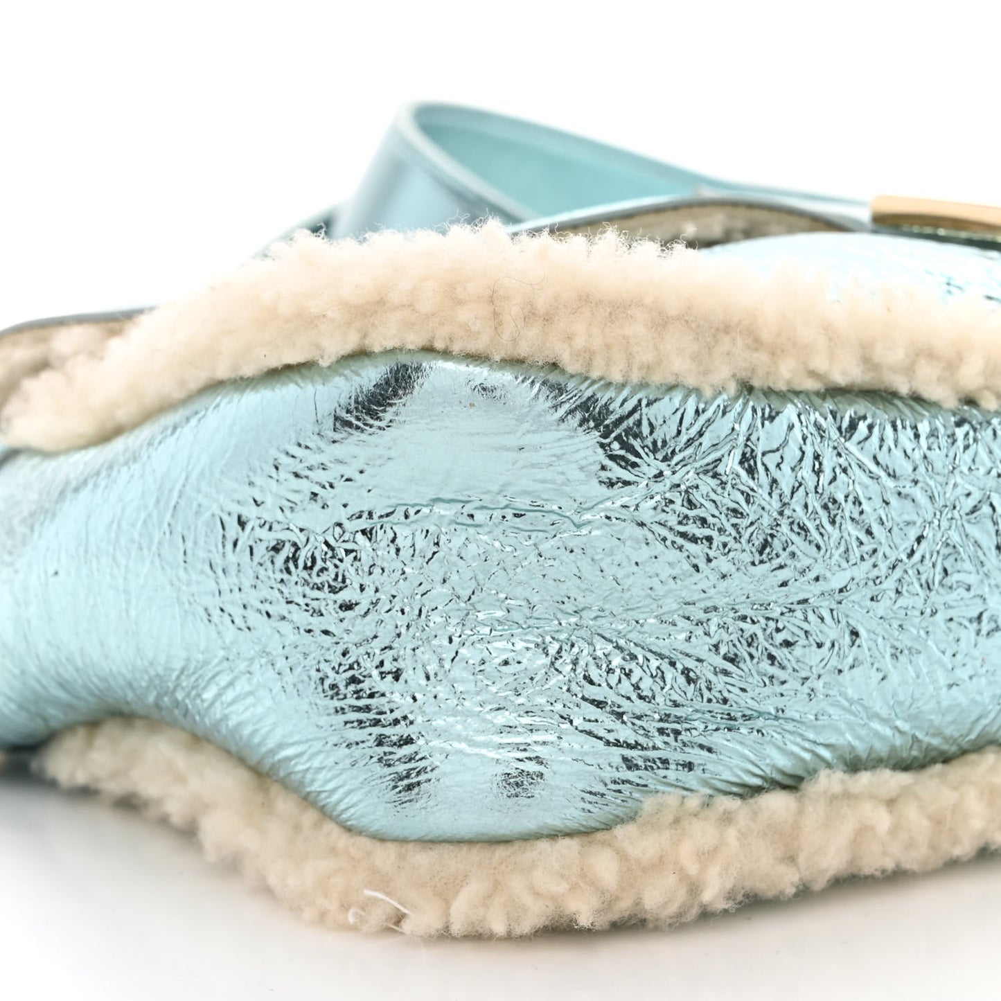 Metallic Lambskin Sheepskin Fur Re-Edition 2005-2006 Baguette Light Blue