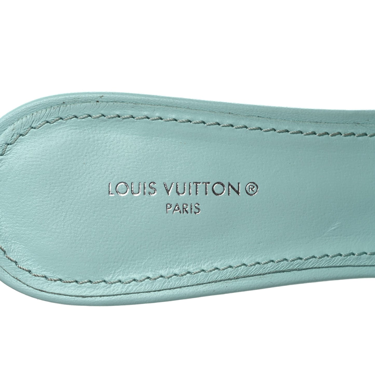 Lambskin Embossed Monogram Revival High Heel Mules 39 Light Blue