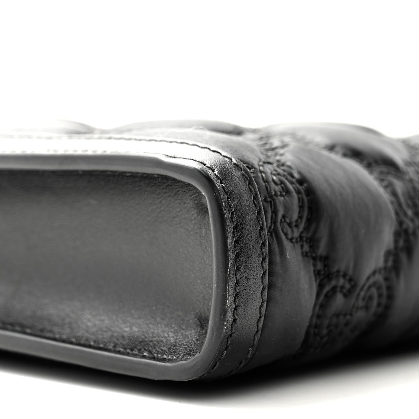 Nylon Calfskin Enamel GG Matelasse Mini Top Slip Handle Crossbody Bag Black