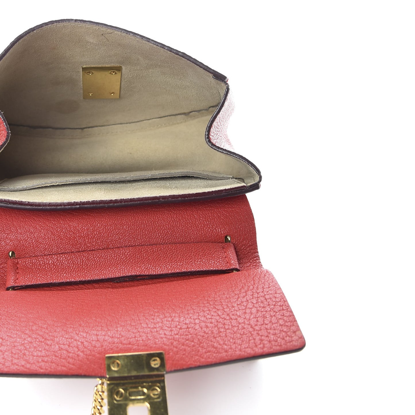 Grained Lambskin Mini Drew Shoulder Bag Plaid Red