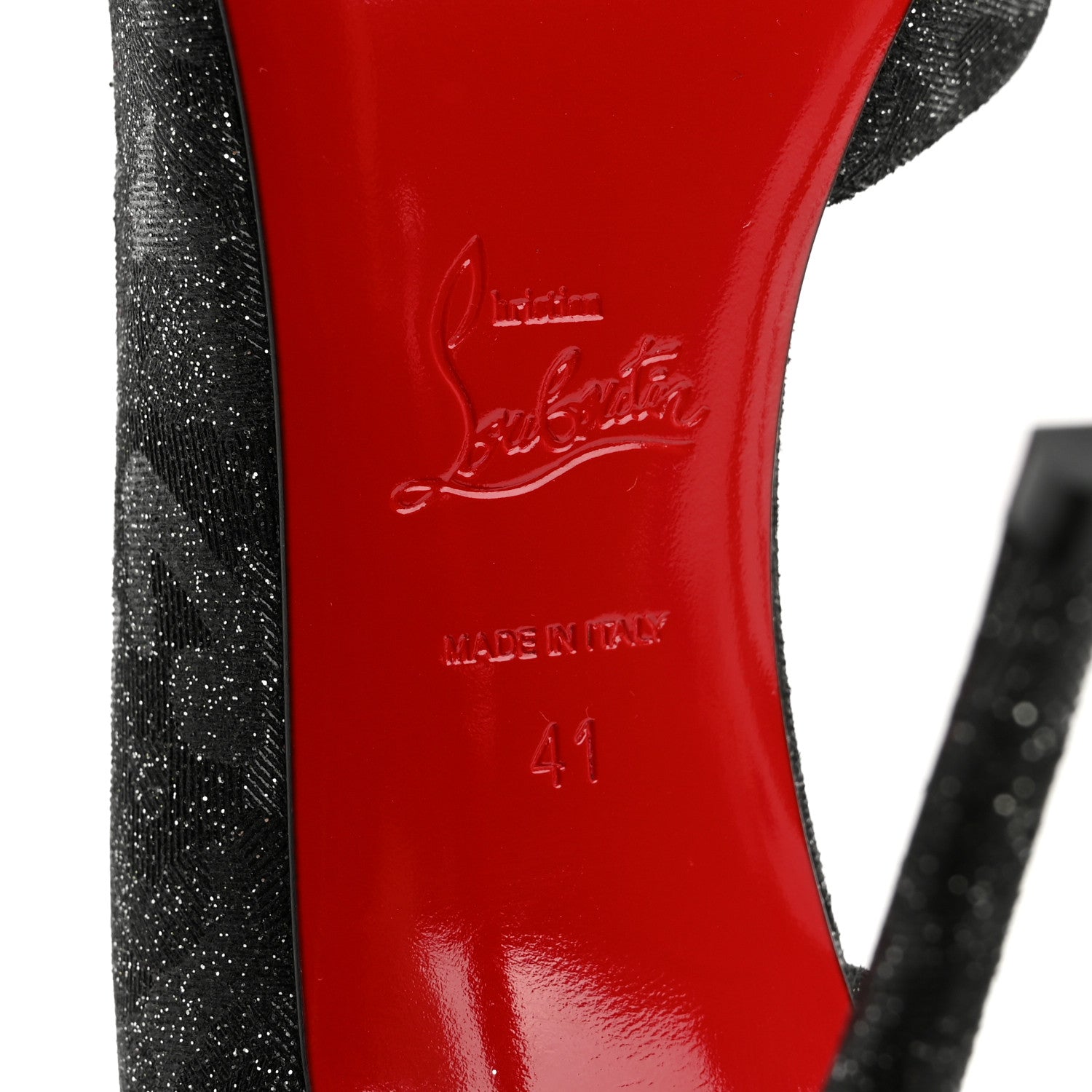 Christian Louboutin Glitter Iriza Kid Flinstar 100 Pumps 41 Black 8 of 11
