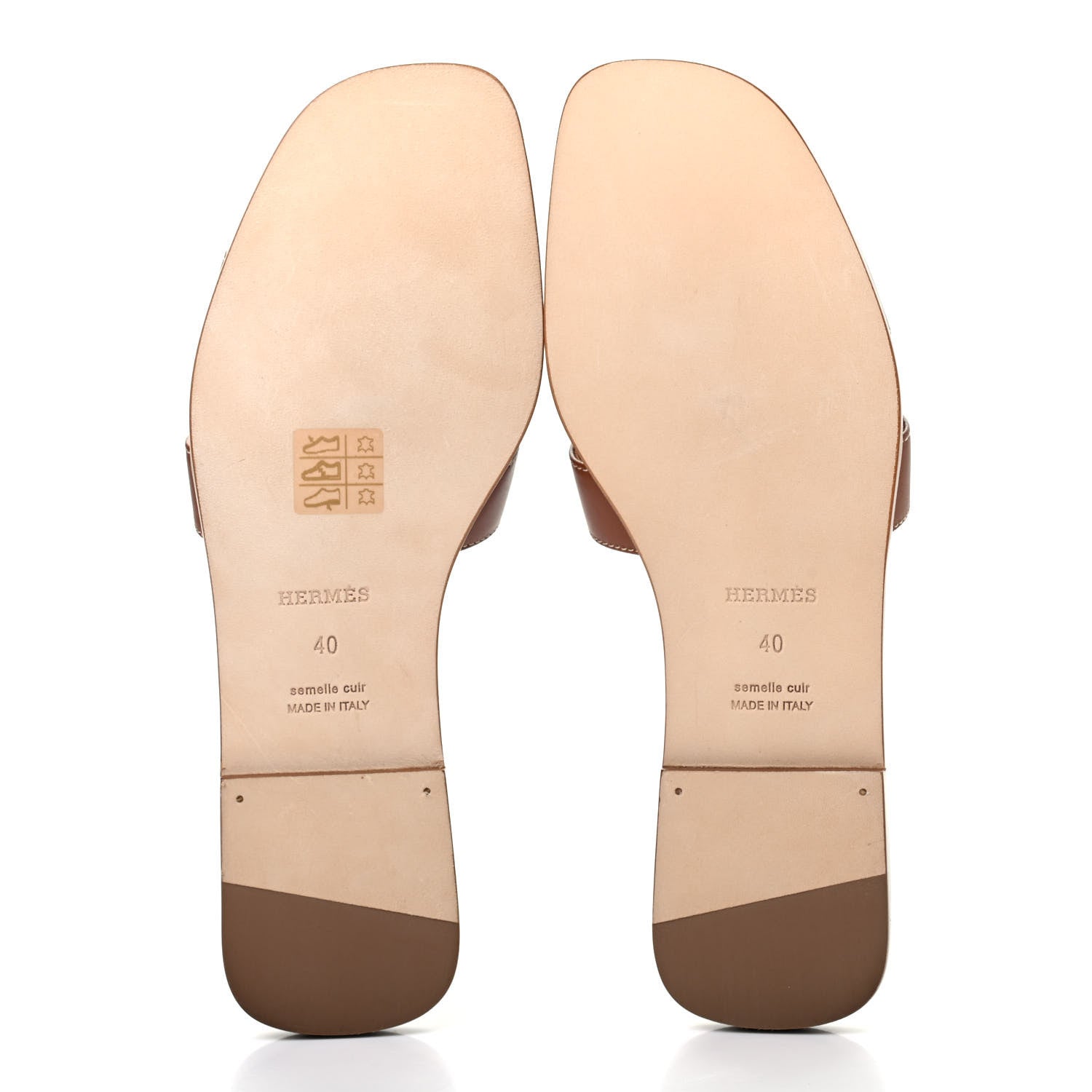 Hermes Box Calfskin Oran Sandals 40 Gold 5 of 8