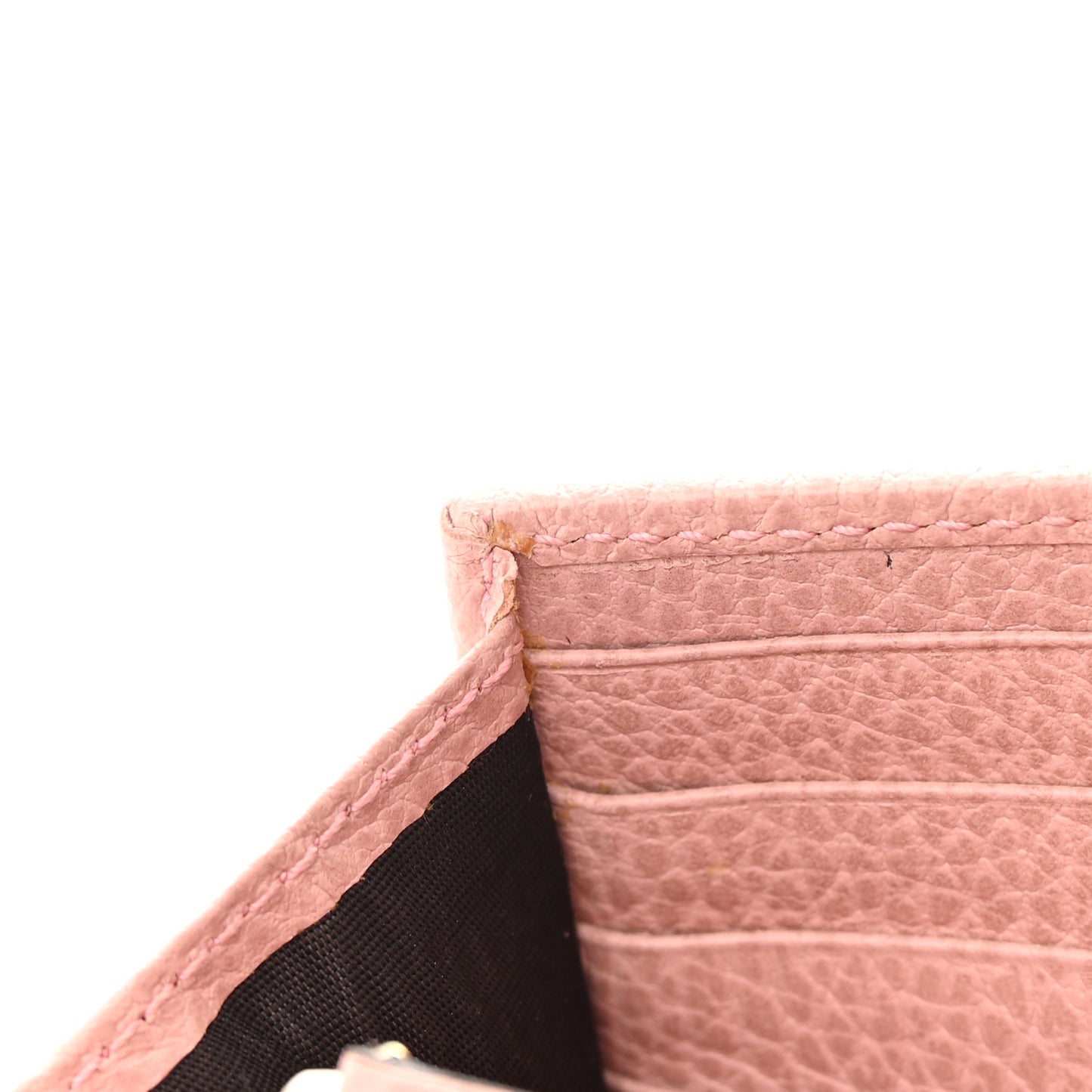Dollar Calfskin Interlocking G Chain Wallet Soft Pink