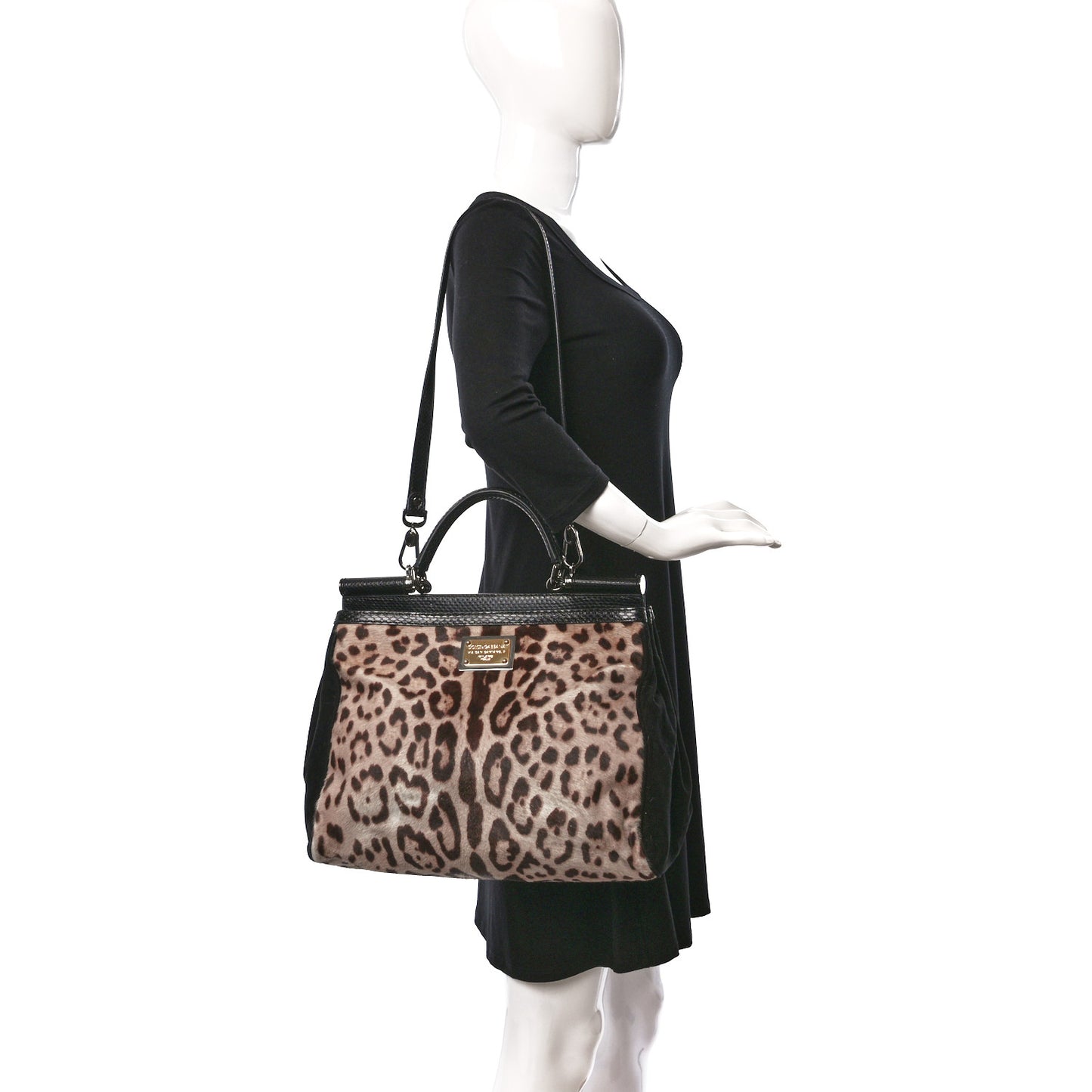 Calf Hair Leopard Print Snakeskin Medium Miss Sicily Shopper Tote