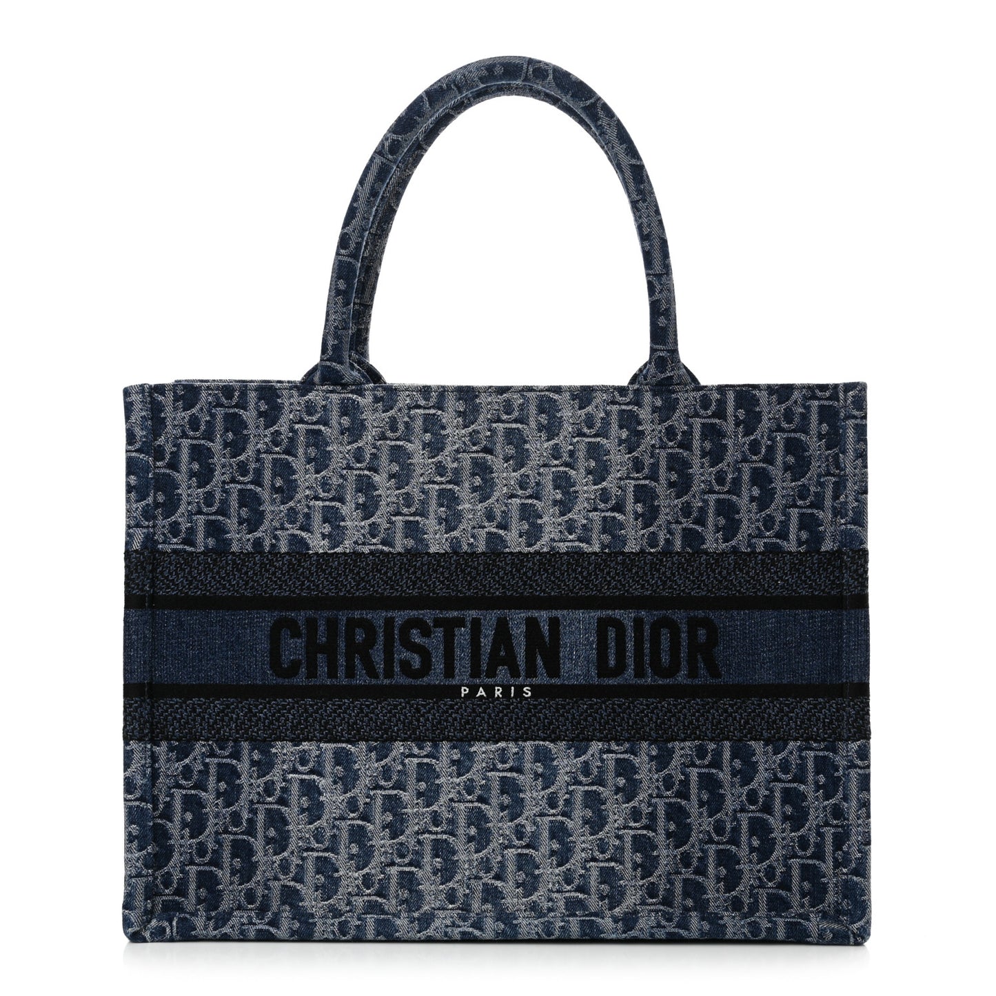 Oblique Denim Medium Book Tote Blue