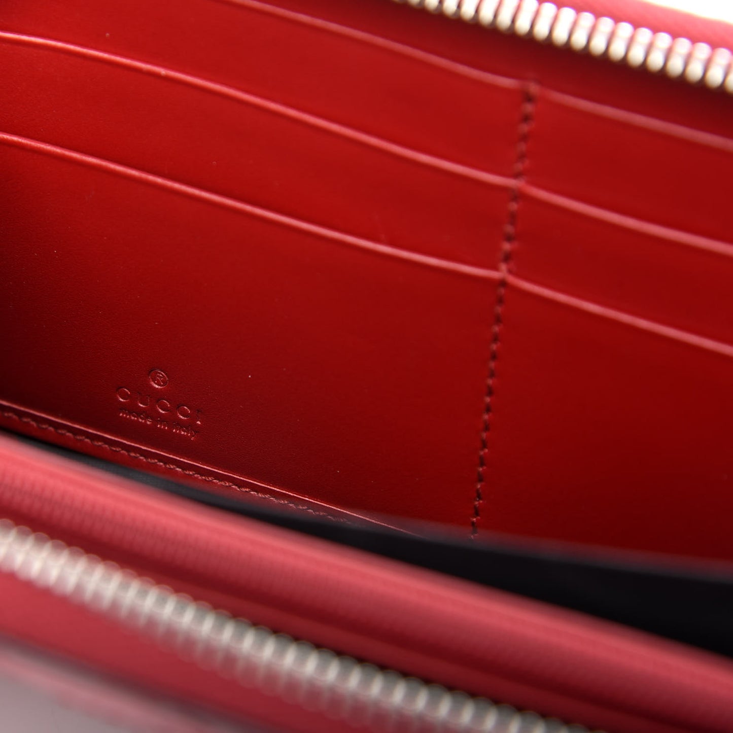 Guccissima Web Zip Around Wallet Red