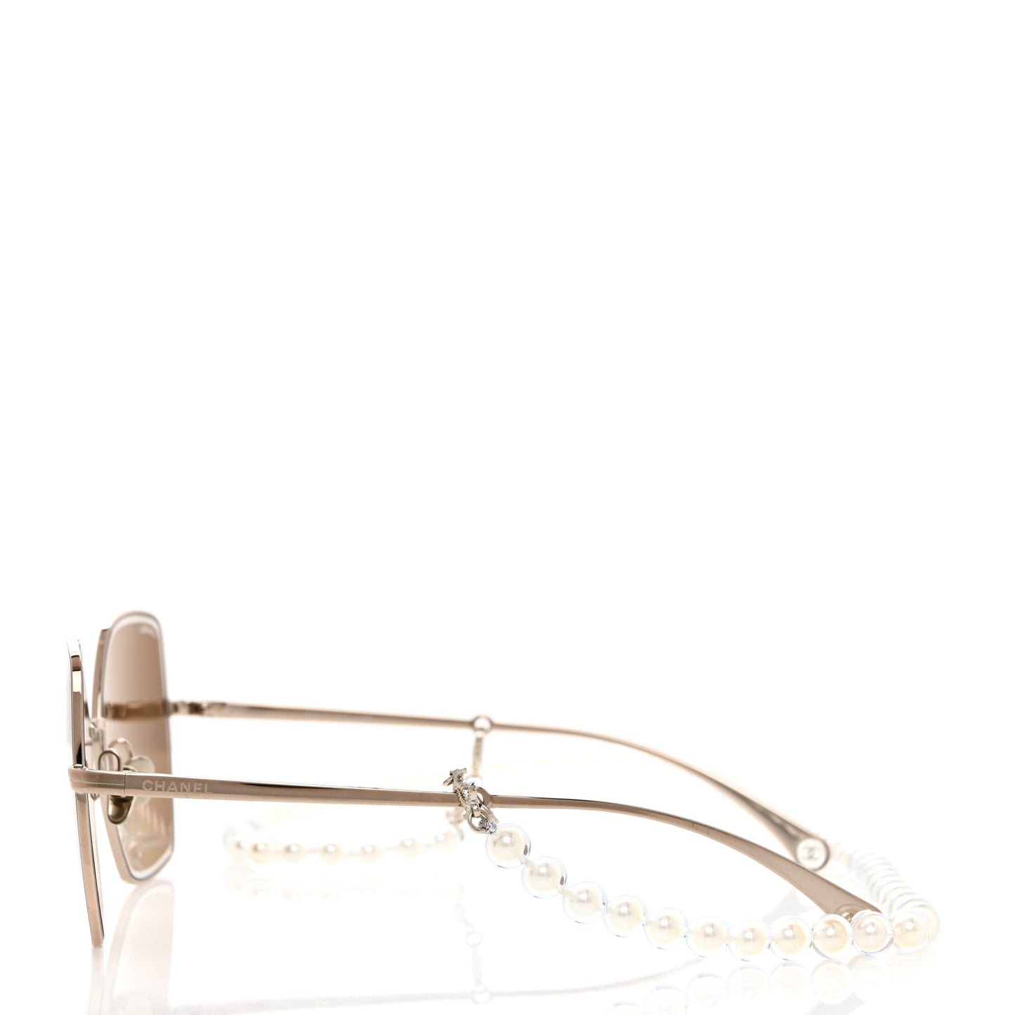 Butterfly Removable Pearl Chain Sunglasses 4262 Brown