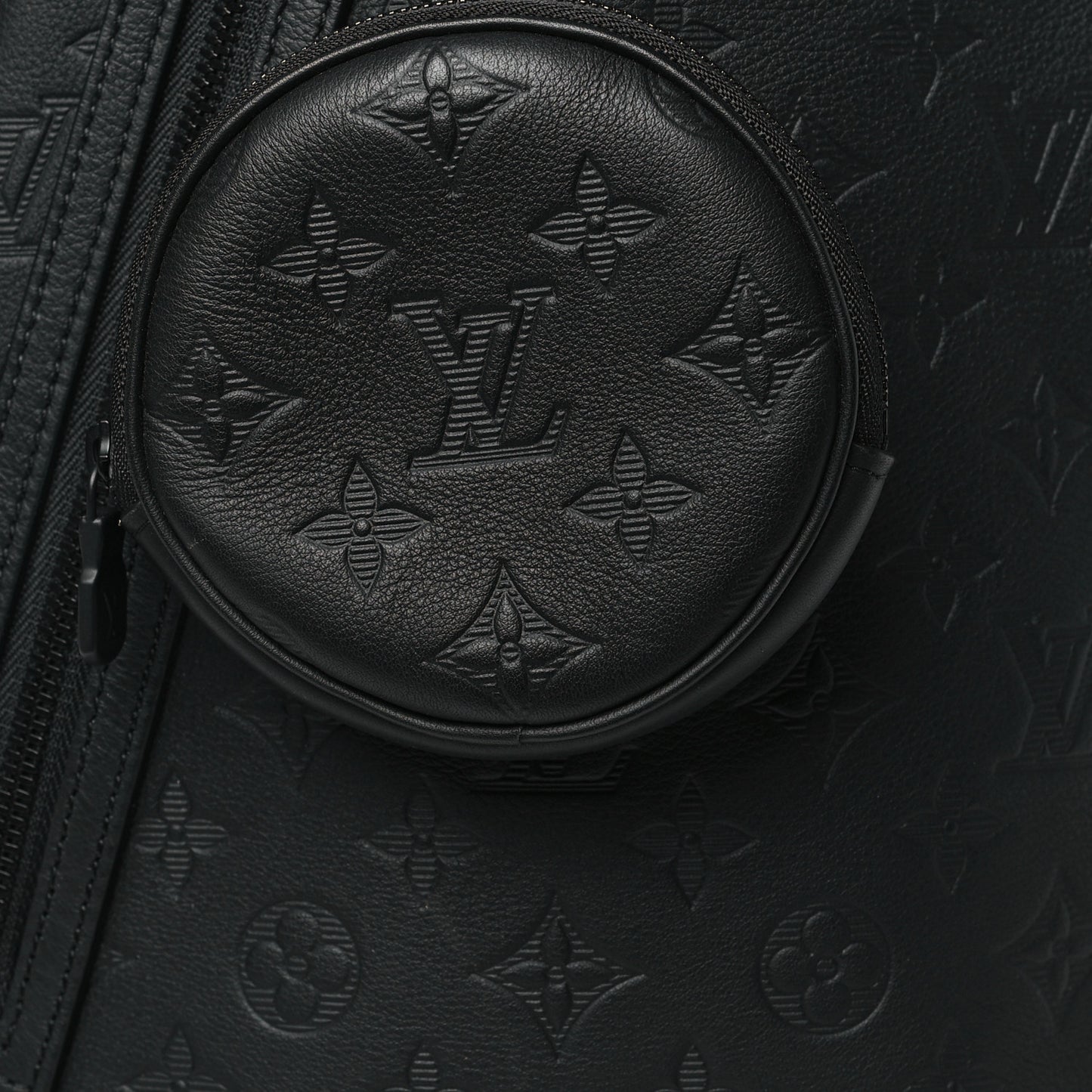 Calfskin Shadow Monogram Duo Slingbag Black
